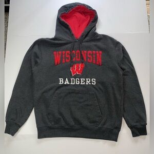Vintage Wisconsin Badgers Hoodie Sweatshirt Football Logo Sweater